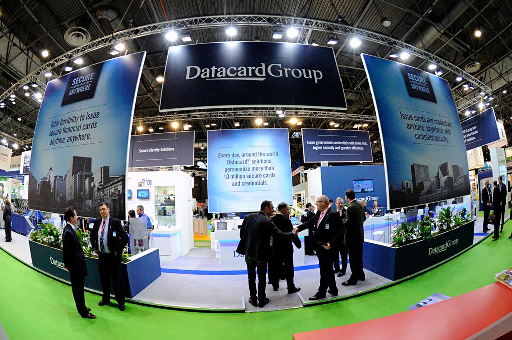 Stand DatacardGroup au salon Cartes International de Villepinte, vue au grand-angle